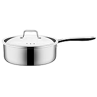 Nuwave Commercial 1.5-Quart Stainless Steel Saucepan with Vented Lid, Tri-Ply Construction, Premium 18/10 Stainless Steel