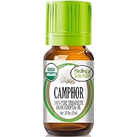 Healing Solutions Oils - 0.33 oz Camphor Essential Oil Organic, Pure, Undiluted Camphor Oil for Hair Diffuser Skin - 10ml
