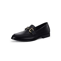 Coutgo Men's Dress Loafers Penny Loafer Driving Slip on Leather Business Formal Gold Chain Shoes