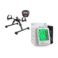 Vaunn Medical Under Desk Pedal Exerciser and Blood Pressure Monitor Machine Bundle