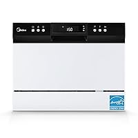 Midea MDC22P1AWW Energy Star Portable Dishwasher, 6 Place Settings & 8 Washing Programs, Speed, Baby-Care, ECO& Glass, Dish Washer for Dorm, RV& Apartment, White