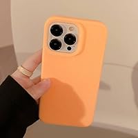 Luxury Jelly Liquid Silicone Phone Case for iPhone 14 13 12 11 Pro Max Fluorescent Color Soft Shockproof Bumper Protective Cover,Orange,for iPhone13 Pro Max