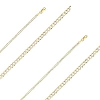 14KY 2.7mm Cuban WP Chain for Women and Men | 14K Solid Gold Lobster Clasp Jewelry for Men’s Women’s Girls | Jewelry Gift Box | Gift for Her | Gold Bracelet