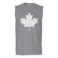 Canada Flag Maple Leaf Canadian Pride Retro Vintage Style Men's Muscle Tank Sleeveles t Shirt