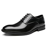 Men's Microfiber Leather Plain Toe Oxfords Shoes Fashion Dress Formal Tuxedo Wedding Shoes