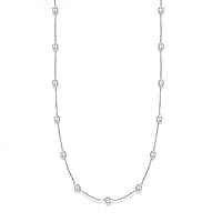Allurez 14k Gold 36 inch Diamonds By The Inch Layered Station Necklace for Women in (7.00ct)