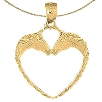 Jewels Obsession Silver Unicorn Heart Necklace | 14K Yellow Gold-plated 925 Silver Unicorn Heart Pendant with 18