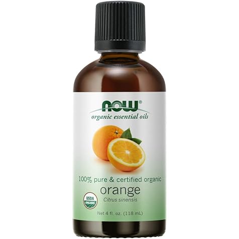 Essential Oils, Organic Orange Oil, Uplifting Aromatherapy Scent, Cold Pressed, 100% Pure, Vegan, Child Resistant Cap, 4-Ounce