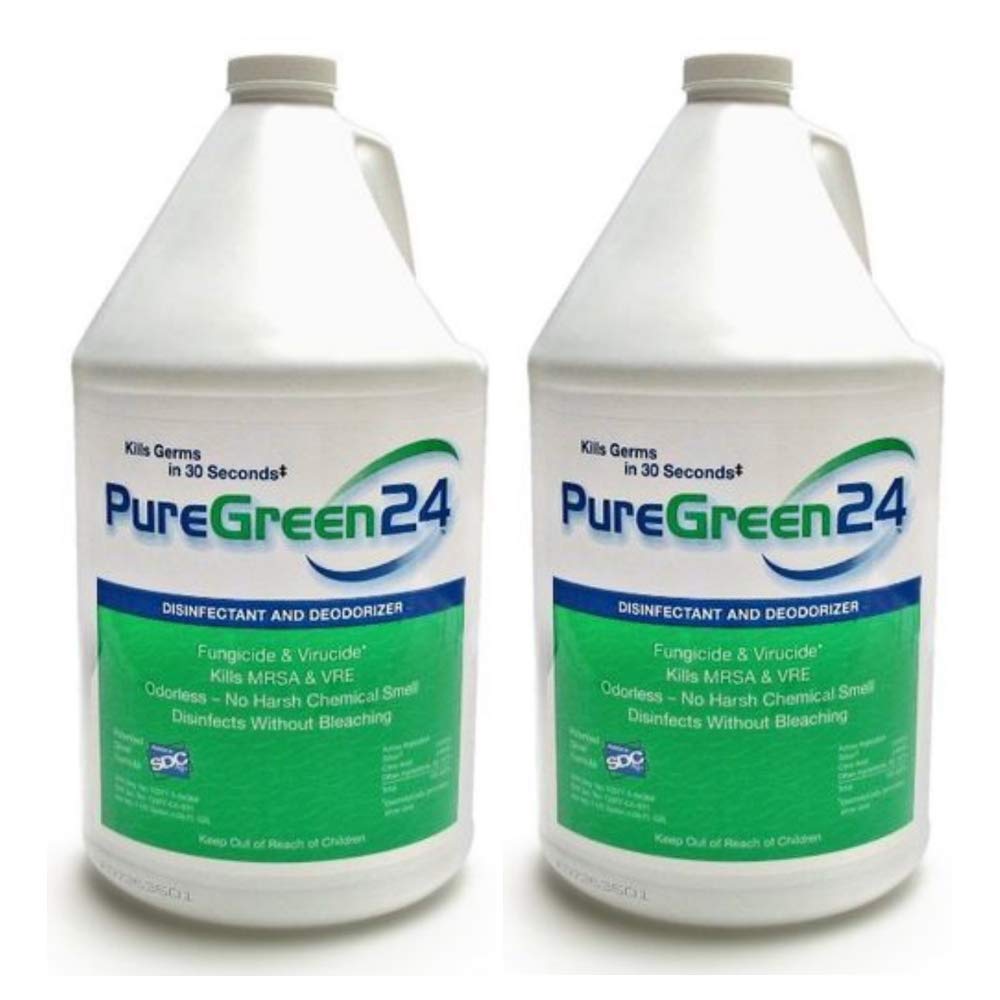 PureGreen24 Safe, Green, and All-Natural Disinfectant, Non-Toxic Ingredients, Kills Deadly Germs (2, Gallon)
