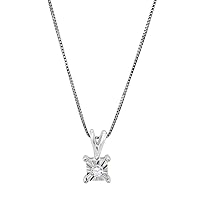 Women's Diamond Miracle Set Solitaire Pendant Necklace With 18
