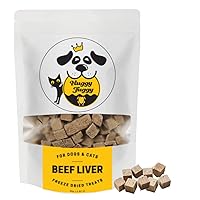 Freeze Dried Beef Liver Treats for Dog and Cat - Natural Single Ingredient Pet Food Pet Treat, High Protein - No Fillers, Preservatives, or Additives, Gluten Free - 2.82 Oz