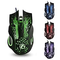 Lihuoxiu Estone X9 USB 6 Buttons 2400 DPI Wired Multi Color LED Optical Gaming Mouse for Computer PC Laptop(Black)