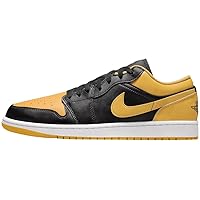 Air Jordan 1 Low Men's Shoes (553558-072, Black/White/Yellow Ochre) Size 8