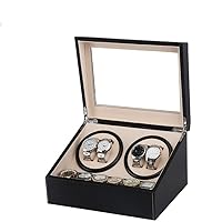 Watch Display Storage Box Watch Box Double Head Black PU Electric Motor Box Automatic Winding Watch Box Shake Table Mechanical Watch