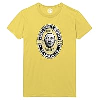 Curly Porter Brewery Funny Printed T-Shirt - Yellow - Large