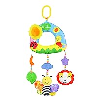 Newborn Baby Hanging Rattle Toys Stroller Plush Toys Car Seats Animal Education Infant Toys Pram Crib Mobile Activity Sensory Toys (bee)