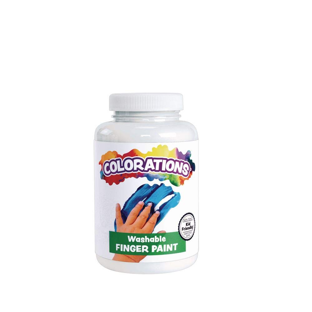 Colorations Washable Finger Paints, 16 fl oz, White, Non-Toxic, Creamy, Vibrant, Kids Paint, Craft, Hobby, Fun, Art Supplies, Young kids, finger painting, hand painting