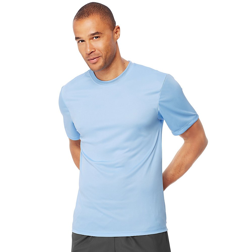 Hanes Cool DRI TAGLESS Men's T-Shirt_Light Blue_L
