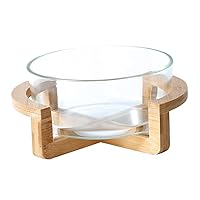BESTOYARD 1 Set Bowl Clear Container Snack Trays Decorative Trays Fruit Tray Terrariums Glass Fruit Glass Mixing Meal Prep Food Container Flatware Glass Tableware Nut Nordic Bamboo