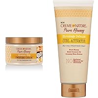 Creme of Nature Pure Honey Curly Hair Bundle - Moisture Whip Twisting Cream, 11.5 oz & Curl Activator, 10.5 oz