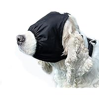Dog Calming Cap Eye Mask Nylon Shading Pet Anxiety Mask Muzzle Dog Blindfold for Grooming Anti Car Sickness Black (S)