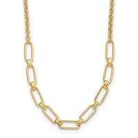 14k Gold Polished Fancy Link Necklace