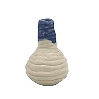 Ceramic Vase, Abstract Textured Mid Century Moden Sculptural Vase for Flowers, Unique Artisan Office Desk Accessories for Women