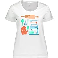 inktastic Retro Baking Equipment- Mixer, Spoons, Women's Plus Size T-Shirt