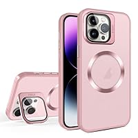 ONNAT-Shockproof Case for iPhone 15/15 Plus/15 Pro/15 Pro Max Anti-Fingerprint Case Wireless Charging Support with Camera Lens Protector CD Pattern (15ProMax,Pink)