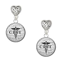 Silvertone Domed CPhT - Silvertone Celtic Knot Heart Post Earrings
