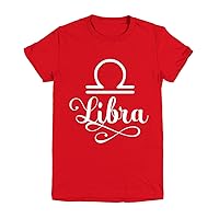 Libra Outfit Zodiac Sign Tops Tees Girls Boys Youth Tee Red T-Shirt