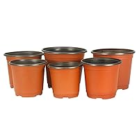 4/6 / 8 Inch Round Plastic Planting Pots Flower Seedlings Nursery Supplies Grow Pot/Planter/Flower Pot Container (4'' & 50 Pack)