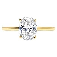 2.0 ct Oval Cut Solitaire Genuine Moissanite Engagement Wedding Bridal Promise Anniversary Ring in 14k Yellow Gold for Women