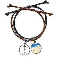 Tunisian Tree Soccer Cartoon Mummy Bracelet Rope Hand Chain Leather Smiling Face Wristband