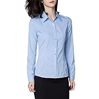 Button Down Shirts Dress Shirts for Women Long Sleeve Womens Work Shirts Regular Fit Cotton Blend Dress Shirts