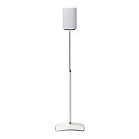 Sanus Speaker Stand for Sonos Era 100 Speakers - Height Adjustable Single Stand w/Easy 3 Step Install - Includes Rubber Feet & Carpet Spikes - White