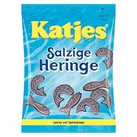Katjes Salzige Heringe (salty herring shaped licorice) 7.05 ounce, 200 gram (pack of 4)