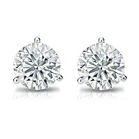0.20 ct Lab Grown Diamond Martini Setting Stud Earrings (F Color VS-2 Clarity) in 14 kt White Gold