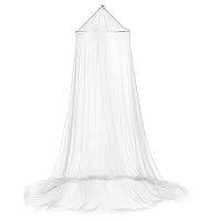 Mosquito Net for Bed White Noctilucent Dome Mosquito Net Bed Canopy 39.4x8Ft Hanging Travel Mosquito Net Bed Tent Mosquito Protection for Single, Double Bed