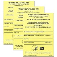 INTERNATIONAL CERTIFICATE OF VACCINATION OR PROPHYLAXIS: W.H.O. Yellow Card (3 PACK)