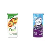 Pure Peach Iced Tea and Concord Grape Powdered Drink Mix Bundle (5 + 6 Count)