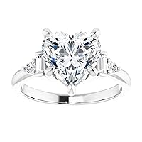 Moissanite Solitaire Promise Ring, VVS1 3CT Stone, 925 Sterling Silver with 18K Gold