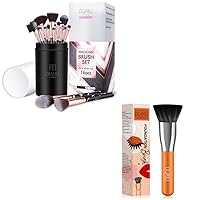DUAIU Flat Top Kabuki Foundation Brush +16PCS Professional Makeup Brushes Set with Holder and Gift Box