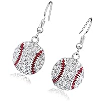 1 Pair Sparkly Crystal Baseball Women Earring Girl Wedding Hook Earring Female Gift Jewelry Attractive design