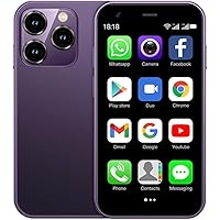 Yoidesu 3G Mini Smartphone, 3in Touch Screen Super Small Cell Phone, Dual SIM 2GB RAM 16GB ROM for Android 8.1 Ultra Thin Mobile Phone, 1000mAh The World's Smallest Backup Phone (Violet)