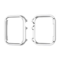 Metal Case for Apple Watch Series 7 41mm 45mm Shiny Aluminium Alloy Bumper for iWatch 6 SE 5 3 40mm 44mm Frame Protective Covers (Color : Silver, Size : 44mm)