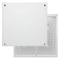 Legrand - OnQ 14 Inch Media Enclosure, 20 Gauge Cable Management Box, Cable Wall Cover with 2.5 Inch Opening for Wires, Recessed Media Box, Glossy White, EN1400