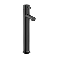 Moen Align Matte Black One-Handle Single Hole Modern Vessel Sink Bathroom Faucet, 6192BL