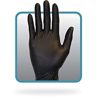 The Safety Zone GNPR-LG-BK Powder Free Black Nitrile Gloves, Large, Case of 1,000