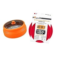 Kitchen Essentials Bundle: Orange Microwave Splatter Cover (6–10 inch) and Red 8